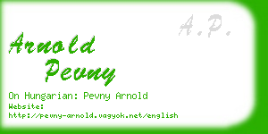 arnold pevny business card